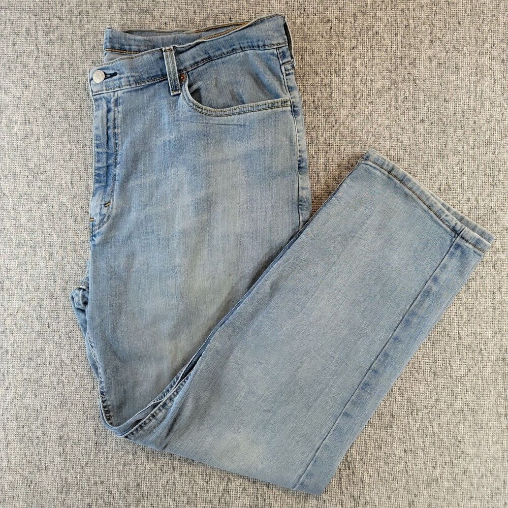 Levi's 541 Athletic Taper Jeans Men's 44x32 Light Wash Distressed Paint Stained